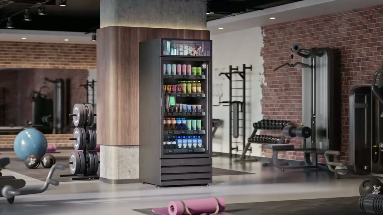 AI-powered micro market vending unit installed in a gym in Stafford VA